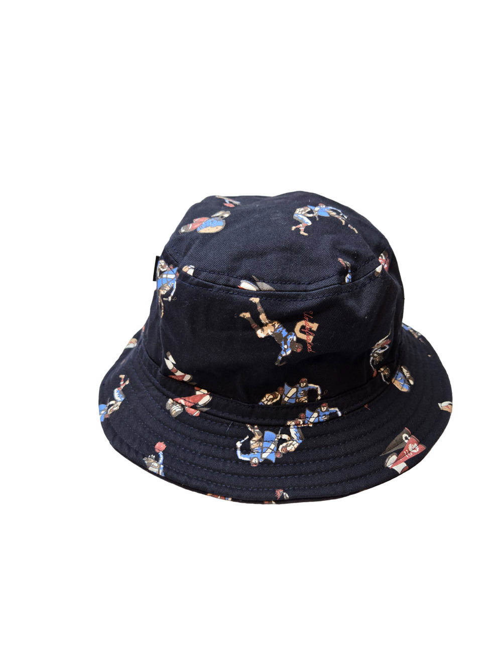 Undefeated 5 Strike Navy Football Sports Print Collegiate Men's Bucket Hat L/XL